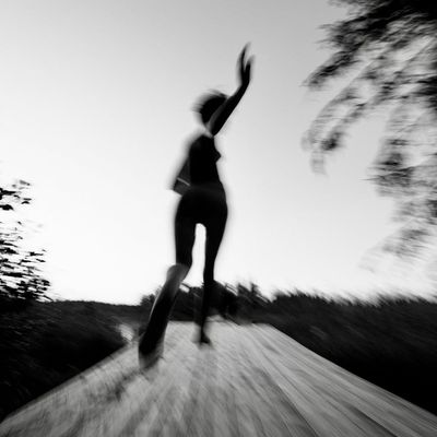 Abstract motion blur of an athlete in action